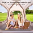 thumbnail image 2 of Zikebtuy 2/6/8 Person Inflatable Camping Tent, Easy Setup Blow Up Air Tent with Hand Pump, Waterproof 4-Season Glamping Tent with Large Mesh Windows & Oversized Canopy for Couples, Group & Family, 2 of 8