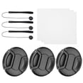 thumbnail image 1 of Unique Bargains 62mm Lens Cap Set, 3Pack Sides Pinch Snap Camera Lens Cover, Black, 1 of 7