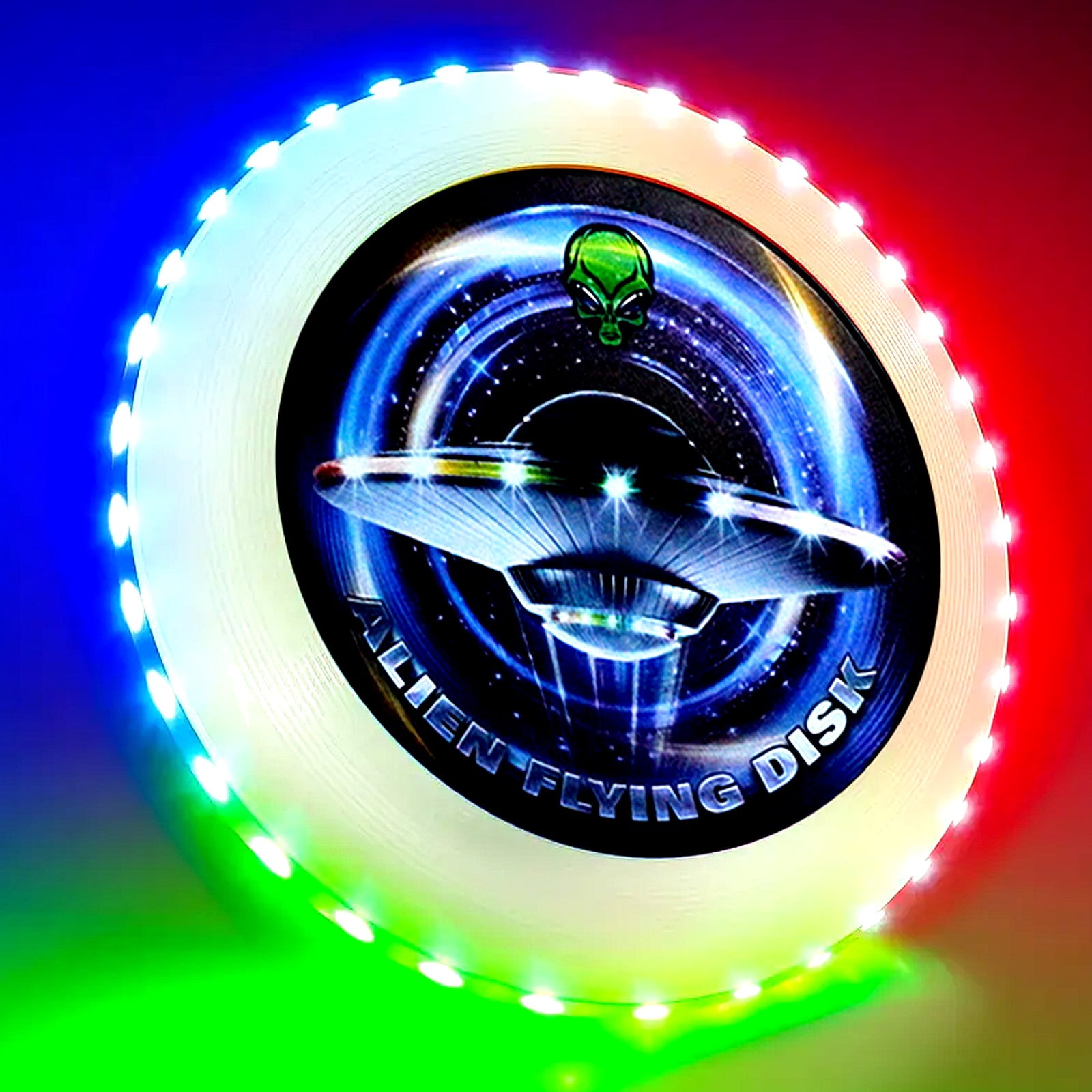 Notus Flying Ring 175g Ultimate Frisbee with 38 LED or 360 LEDs – Million Colors RGB Rechargeable Flying Disc, 12 Lighting Modes, Waterproof Outdoor Sports Game, Night play & backyard Fun White