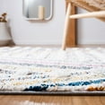 thumbnail image 4 of Safavieh Moroccan Fringe Billy Geometric Striped Shag Area Rug, Ivory/Gray, 5'3" x 7'6", 4 of 11