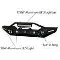 thumbnail image 5 of Vijay Compatible with 1997-1998-1999-2000-2001-2002-2003-2004-2005-2006 Jeep Wrangler TJ Front Bumper Textured Black Steel with Light and D-ring, 5 of 8