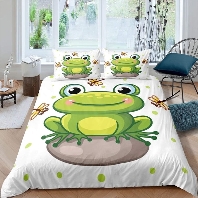 Rana Funda nórdica Libélula Funda de edredón Reptil Animal Tema Juego de cama