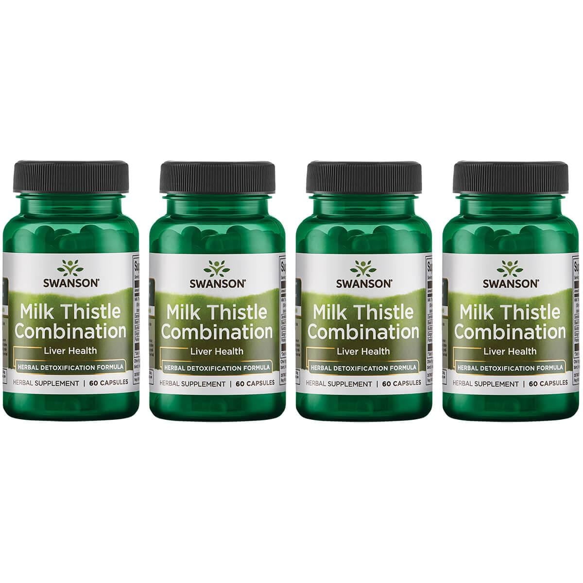 Swanson Milk Thistle Combination 60 Caps 4 Pack
