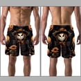 thumbnail image 3 of luoweisi Men's Beach Shorts Quick Dry Swim Trunks with Mesh Lining Halloween Scarecrow S, 3 of 5