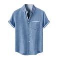 thumbnail image 3 of Dpytoraw 2025 Men's Summer Lapel Loose Casual Short Sleeved Shirt Men’s Slim Fit Shirts, 3 of 3