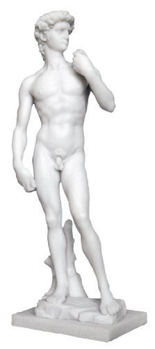 Top Collection 12 Small David Statue by Michelangelo in White Marble Finish