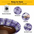 thumbnail image 3 of Elastic Fitted Round Tablecloth, Purple Plaid Waterproof Stretch Table Cover for 36"-44" Tables, Modern Art Checkered Farmhouse Washable Outdoor Tablecloths for Patio, Picnic, Camping, 3 of 9
