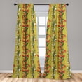 thumbnail image 5 of Ambesonne Floral Curtains, Tulips and Daffodils Pattern, Pair of 28"x63", Khaki Multicolor, 5 of 5