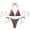 Brown #86, variant on Dresfit Lace Trim Two Piece Bikini Set - Solid Color Sexy Swimwear Brown M