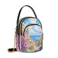 thumbnail image 2 of YAZAOO Cross Body Fashion Shoulder Waist Purse Bags Scenic Coastal Village Painting Pocket Handbags, 2 of 7
