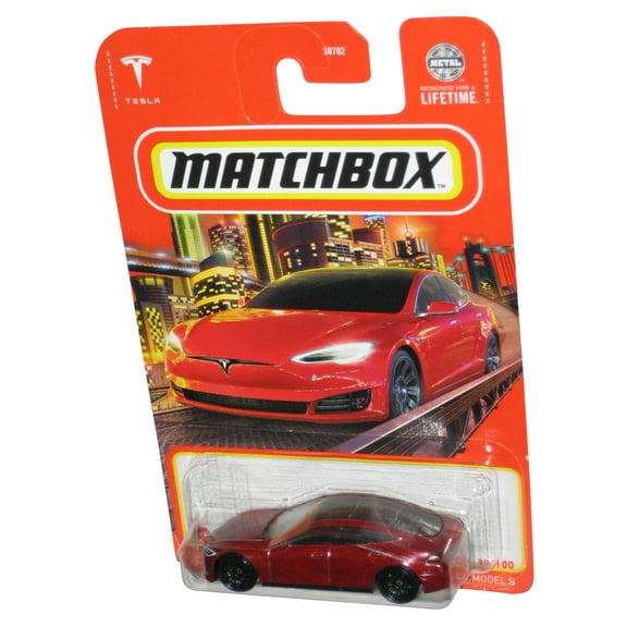 Matchbox Tesla Model S (2023) Mattel Red Toy Car 89/100