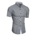 thumbnail image 3 of Camisa Hombre Manga Corta Corte Pegado Casual Camisas, 3 of 6