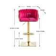 thumbnail image 5 of Swivel Bar Stools Set of 2, Counter Height Bar Stools in Velvet with Woven Back and Footrest, Adjustable Hydraulic Kitchen Counter Bar Chairs Barstool for kitchen island, Home Bar, Dining Room, 5 of 9