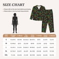thumbnail image 3 of KLL Pineapples Print Women's Long Sleeve Pajamas with Pants Sleepwear Loungewear 2 Set-Medium, 3 of 7