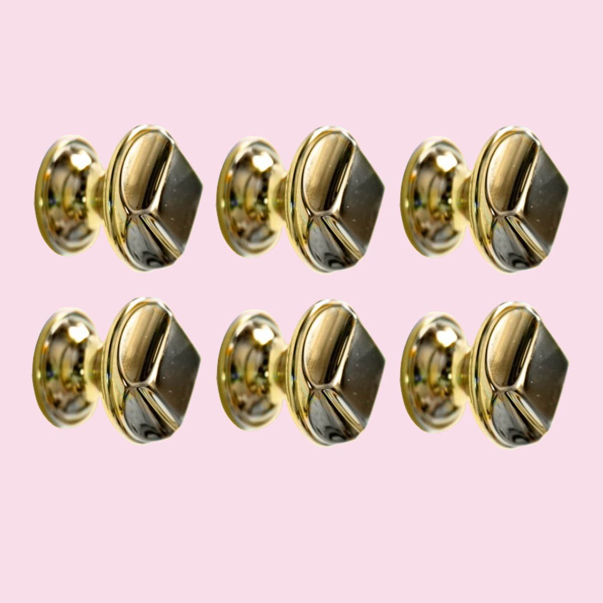 6 Kitchen Cabinet Knob Bright Cast Brass 1" Dia X 7/8" Proj |Renovator's Supply