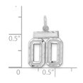 thumbnail image 5 of 925 Sterling Silver Small Diamond-cut #00 Charm Pendant, 5 of 5