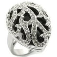 thumbnail image 1 of Women Rhodium Brass Ring with Semi-Precious in Jet - Size 6, 1 of 1