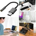 thumbnail image 2 of TACILIP USB To 3.5mm Audio External Stereo Sound Card Adapter For PC Laptop, 2 of 6