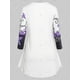 thumbnail image 2 of Camiseta con Estampado de Flores en Talla Extra Rosegal  Mangas largas de talla grande, 2 of 5