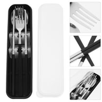 FRCOLOR  Long Spoons for Eating Lunch Utensils with Case Travel Silver