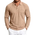 thumbnail image 5 of Guluxicc Men's Henley Shirts with Pocket Button Closure Collared Ribbed Long Sleeve Golf Tops for Business Casual Fall Winter, 5 of 8