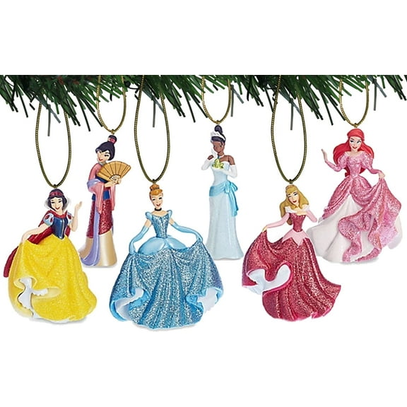 Characteristix Disney's Glitter Princess Ornament Set of 6 New