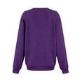 thumbnail image 5 of Rlmidhb 2025 Sweatshirts for Women Basic Purple Long Sleeve Solid Color Long Loose Pullover Tops Round Neck Fleece Sweatshirt, 5 of 7