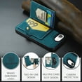 thumbnail image 6 of 2 in 1 Detachable Wallet Back Cover for iPhone 16e, Vintage Premium PU Leather Kickstand Case with Card Holder Pocket & Wireless Charging Slim Phone Cases Cover for iPhone 16e, Blue, 6 of 8