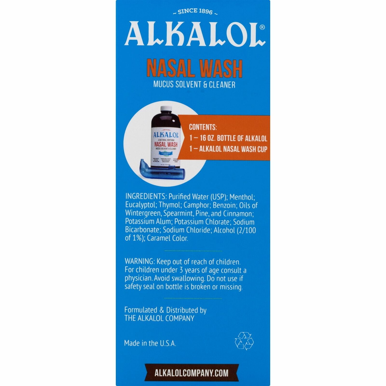 Alkalol Nasal Wash Cleaner Kit - 16 Oz, 6 Pack