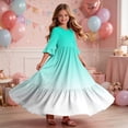 thumbnail image 6 of Girls Maxi Dress Tween Girl Summer Spring Boho Smocked Patchwork Sundress Mint Green 11-12 Years, 6 of 7