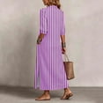 thumbnail image 5 of Lnmiateer Women Beach Vacation Swing Dress Collared 3/4 Sleeve Button‑Down Loose Fit With Side Pockets Casual Going‑Out Outfit, 5 of 7