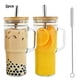 thumbnail image 2 of Taza de vidrio Wosthever para té de burbujas 2 piezas con tapa y vaso para beber con pajita, 2 of 6