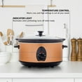 thumbnail image 2 of OVENTE Electric Slow Cooker 3.7 Quart with 3 Temperature Settings, Dishwasher Safe Removable Ceramic Pot & Tempered Glass Lid, Portable Multicooker Soup Maker and Mulled Wine Warmer, Copper SLO35ACO1, 2 of 10