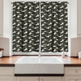 thumbnail image 2 of Ambesonne Exotic Kitchen Curtains, Detailed Monstera Leaves, 55"x24", Charcoal Grey and White, 2 of 3