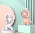 thumbnail image 2 of Freestanding Desk Fan Puppy Shape ABS Head Rotation USB Rechargeable Portable Fan for Home, 2 of 10