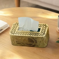 Desktop Wrought Iron Tissue Box Vintage Rectangle Tissue Holder for Living Room, Bedroom, Office