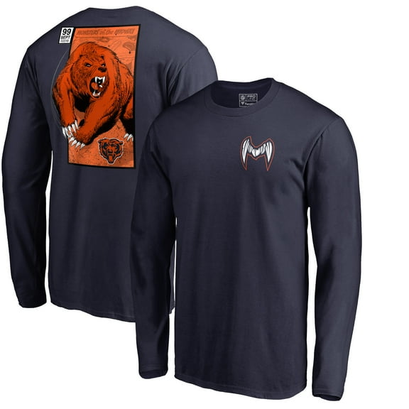 Men's Navy Chicago Bears Midway Monster Long Sleeve T-Shirt