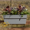 thumbnail image 5 of Bloem Finley Deck Rail Rectangle Planter: 24" - Cement - Matte Finish, Fits Rail Sizes 3"-6", 100% Recycled Plastic Box, For Indoor and Outdoor Use, Gardening, 7.5 Gallon Capacity, 5 of 6