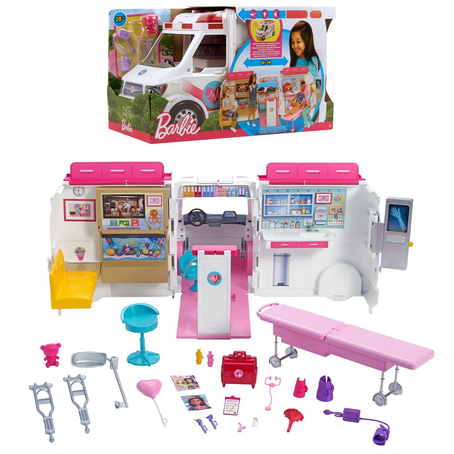 Vet Clinic Hospital Barbie Movil Barbie Transforming Ambulance And