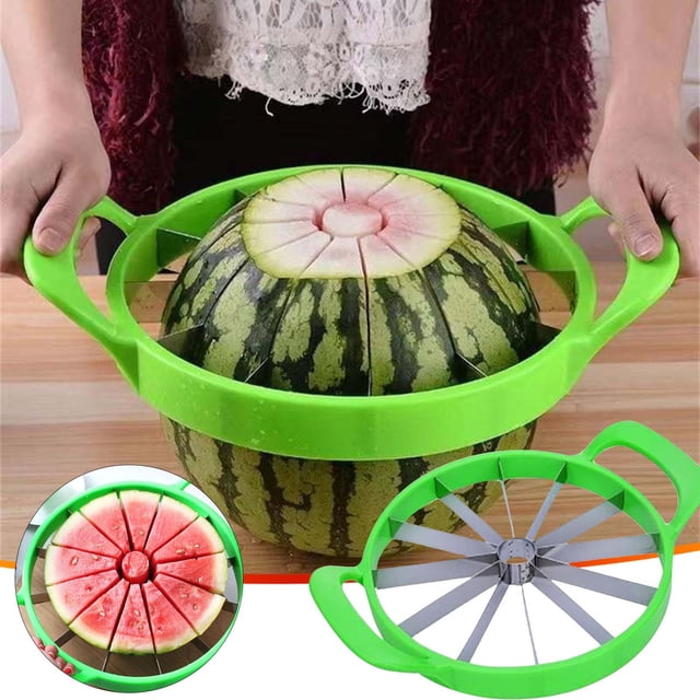 Watermelon Cutter Stainless Steel Fruit Slicer | 12-Slice Efficient Melon Divider | Ergonomic Handle | Cuts 23.5cm Diameter Watermelon, Melon, Cake, Pizza | Multipurpose Kitchen Tool | 1 Pack