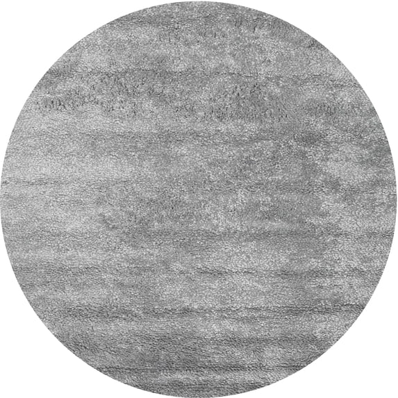 Ahgly Company Indoor Round Contemporary Gray Abstract Area Rugs, 3' Round