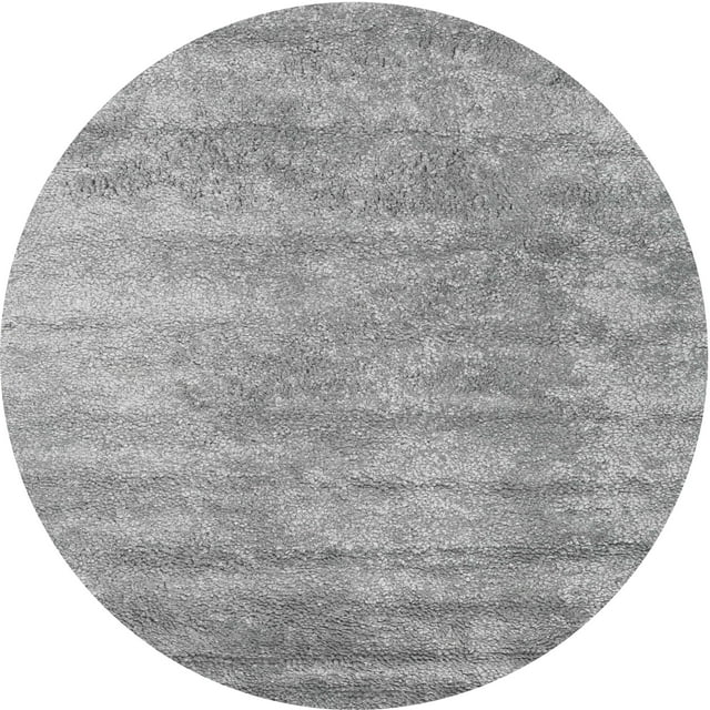 Ahgly Tapis Rond Contemporain Gris Abstrait pour Intérieur, 9 Pieds Rond