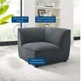 thumbnail image 3 of Sectional Sofa Set, Fabric, Dark Grey Gray, Modern Contemporary Urban Design, Living Lounge Room Hotel Lobby Hospitality, 3 of 7