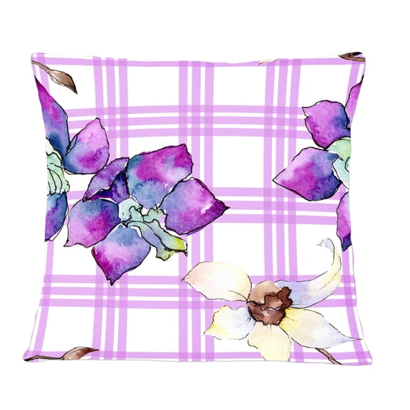 Designart Floral Botanical Retro VII' Mid-Century Modern Throw Pillow - 12x20
