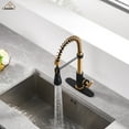 thumbnail image 4 of CASAINC Single Handle Kitchen Faucet with Pull Down Sprayer, Deck Mounted, Matte Black and Brushed Gold, 4 of 4