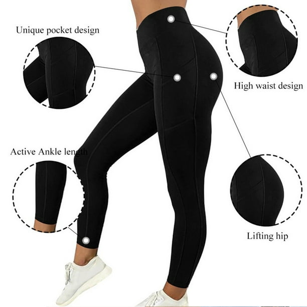 4-way Stretchy Yoga Pants with Pocket Women Leggings -Lift Gym Ladies Tights  