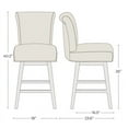 thumbnail image 5 of Noah Upholstered 26-inch Counter Height Swivel Barstool Set of 2 Grey, 5 of 5