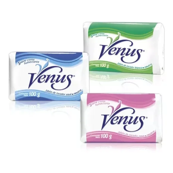Jabón De Tocador Surtido Venus Neutro Caja 60 Pz De 100g