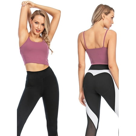 

FUTATA Women Half Camisole Bra Camisole Bralette Halter Deep Cami Wireless Adjustable Crop Top with 2 bra enhance pads