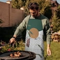 thumbnail image 4 of Green Boho Geometric and Plant Pattern (4) Apron-Garden Aprons for Women with Pockets-Cotton Linen Waterproof Kitchen Cooking Gardening Aprons Adjustable for Kitchen,Cooking,BBQ and Salon 33x27 Inch, 4 of 7